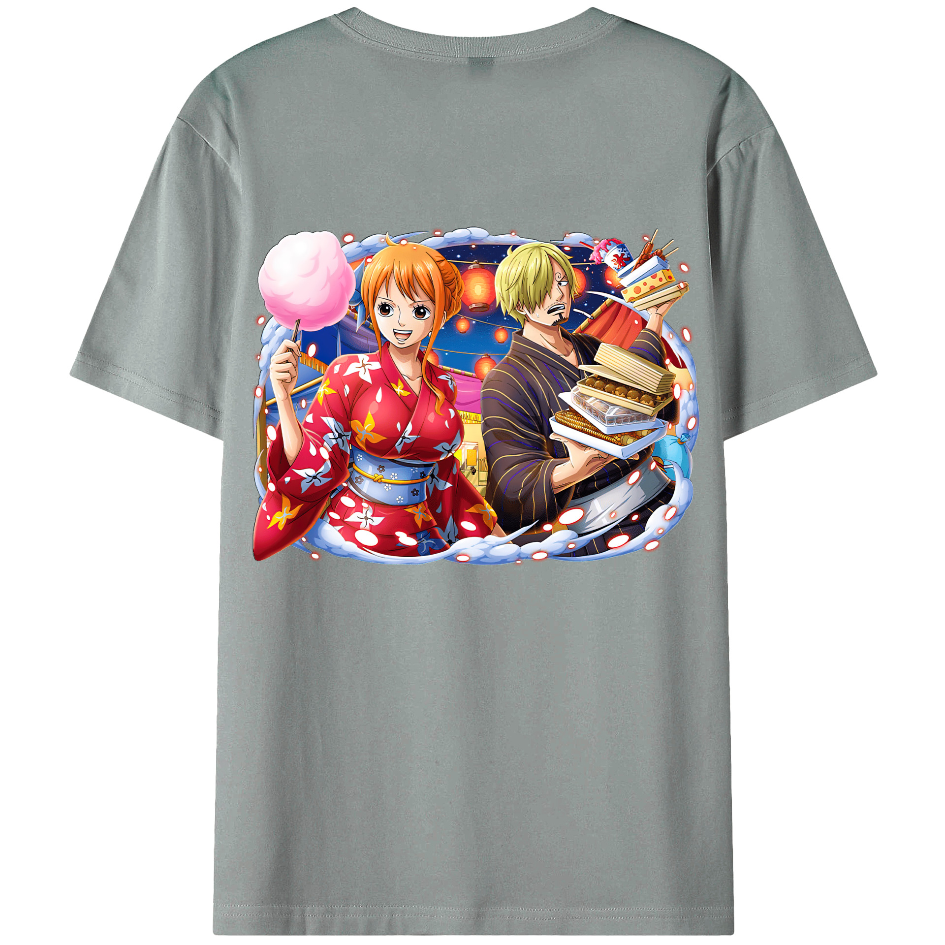 （画像用） ワンピース サンジ ONE PIECE Sanji 綿100％ メンズ半袖Tシャツ（バックプリント） 通気性